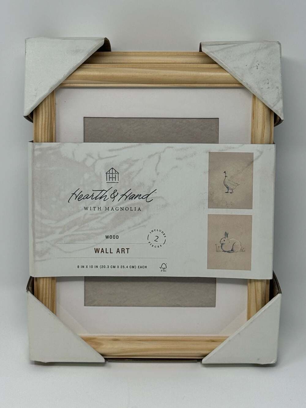 Hearth & Hand with Magnolia Wood Wall Art, Set of 2, 8 in x 10 in
